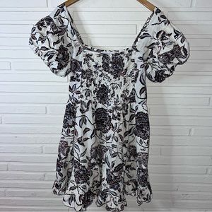 House of Harlow 1960 Ozzie Baby Doll Floral Mini Dress, Women’s Size Small